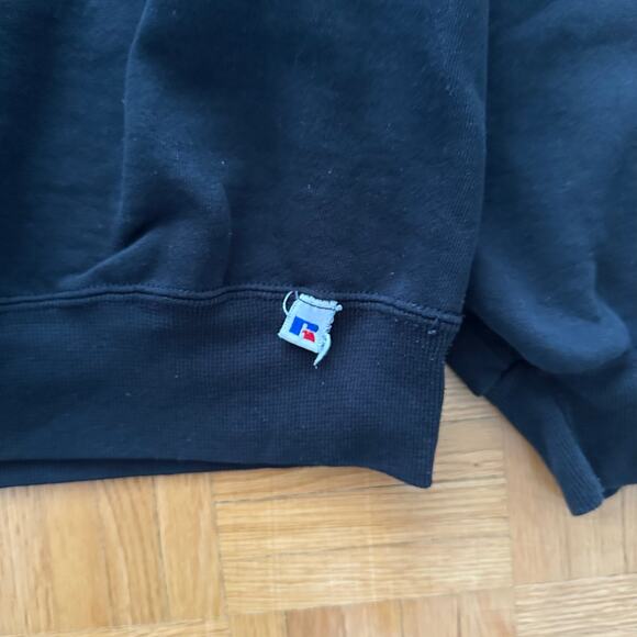 Vintage 90s Russell Athletic Made in USA Black Blank sweatshirt XXL - Picture 3 of 4